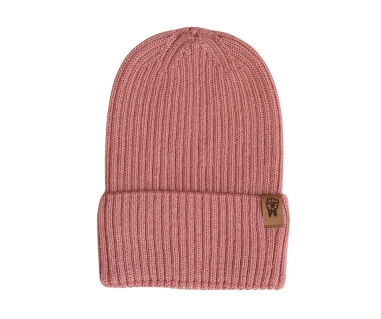 czapka merino różowa