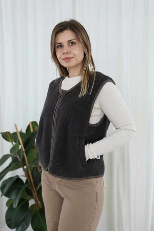 kamizelka brązowa merino