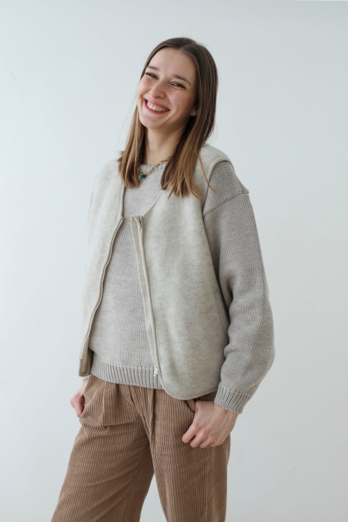 kamizelka z wełny merino damska