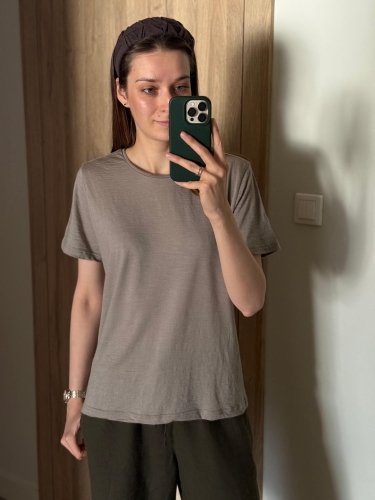 t-shirt taupe merino