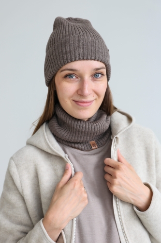 czapka i komin merino damski