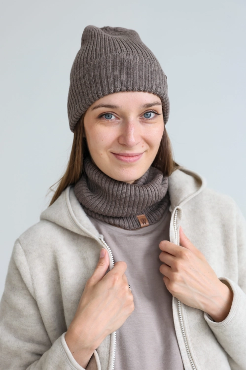 czapka i komin merino damski