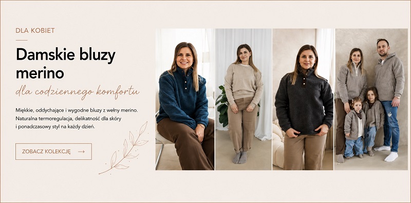damskie bluzy merino