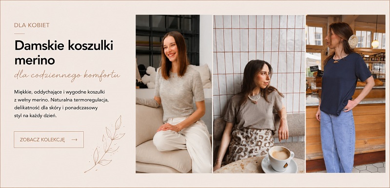 damskie koszulki merino