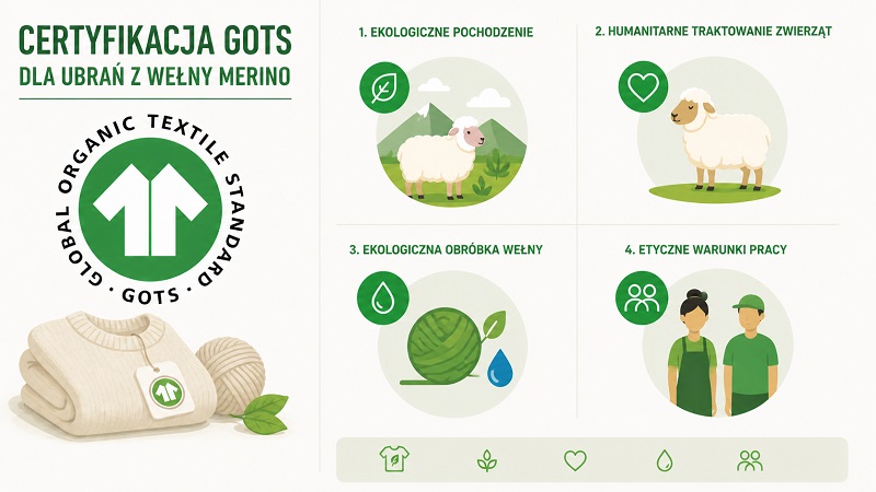 certyfikacja GOTS dla ubrań z wełny merino