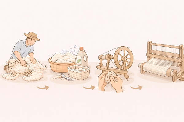 Proces produkcji wełny merino